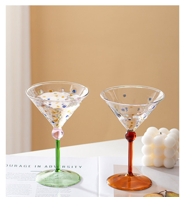 Taças Cocktail em vidro Bolinhas - 02 Cores