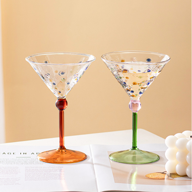 Taças Cocktail em vidro Bolinhas - 02 Cores