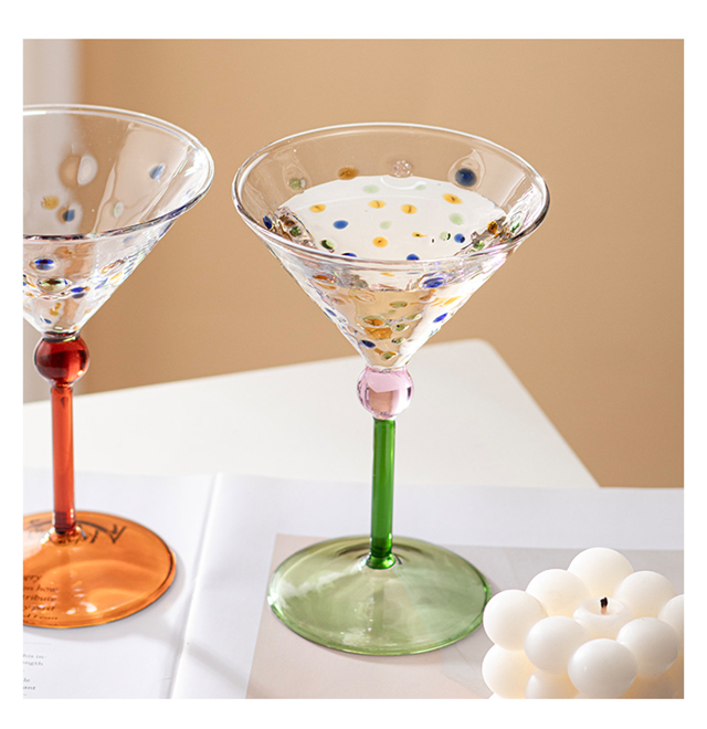 Taças Cocktail em vidro Bolinhas - 02 Cores