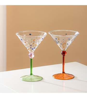 Taças Cocktail em vidro Bolinhas - 02 Cores