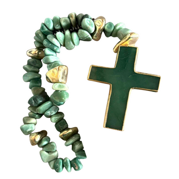 Terço decorativo em pedra - 02 cores