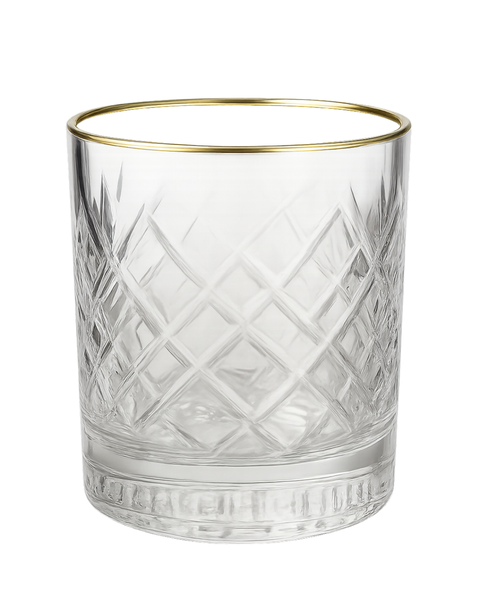 Copos de Whisky borda dourada - Jogo 2 ou 6pcs