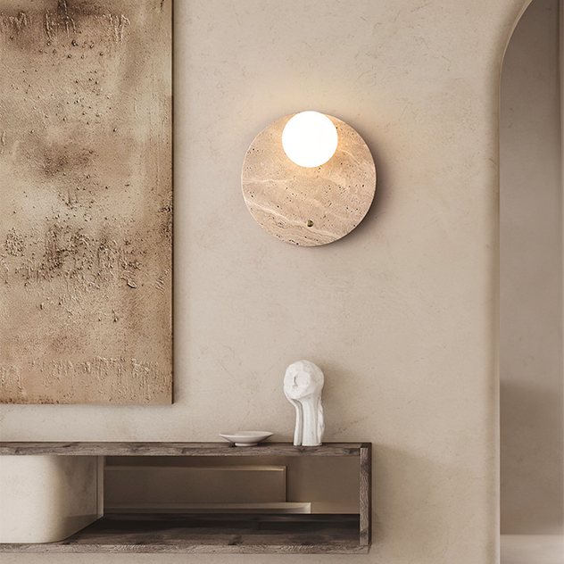 Arandelas travertino com interruptor - 02 Modelos