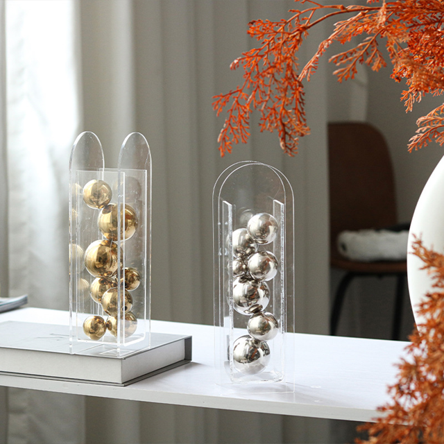 Vaso Acrílico com Bolas - 24cmx7.5cm