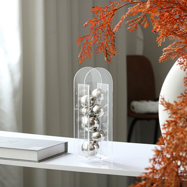 Vaso Acrílico com Bolas - 24cmx7.5cm