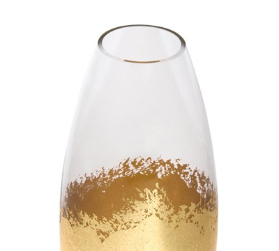 Jogo 2pcs Vasos em vidro folheados Gold