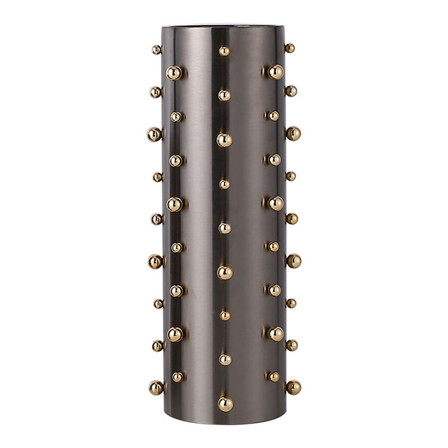 Vasos em metal escovado com bolas - 02 Tamanhos