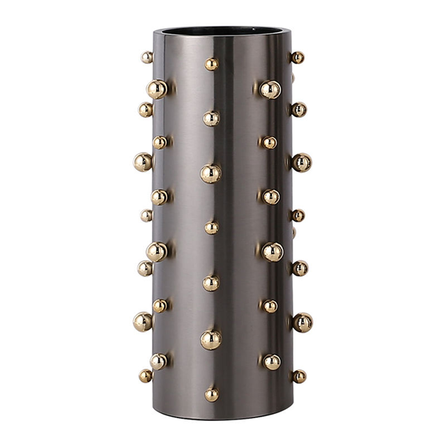 Vasos em metal escovado com bolas - 02 Tamanhos