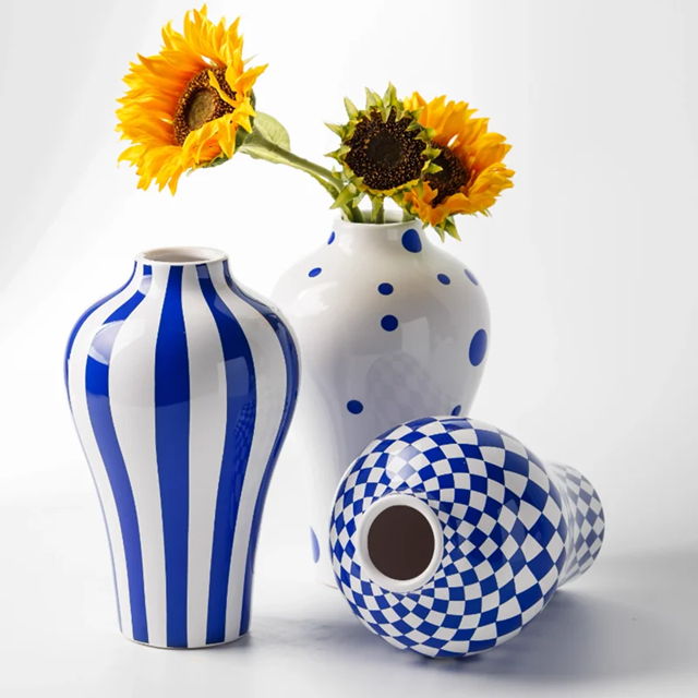 Linha de vasos Blue Ivy - em porcelana