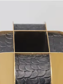 Vasos em metal com acabamento em couro - 02 Tamanhos