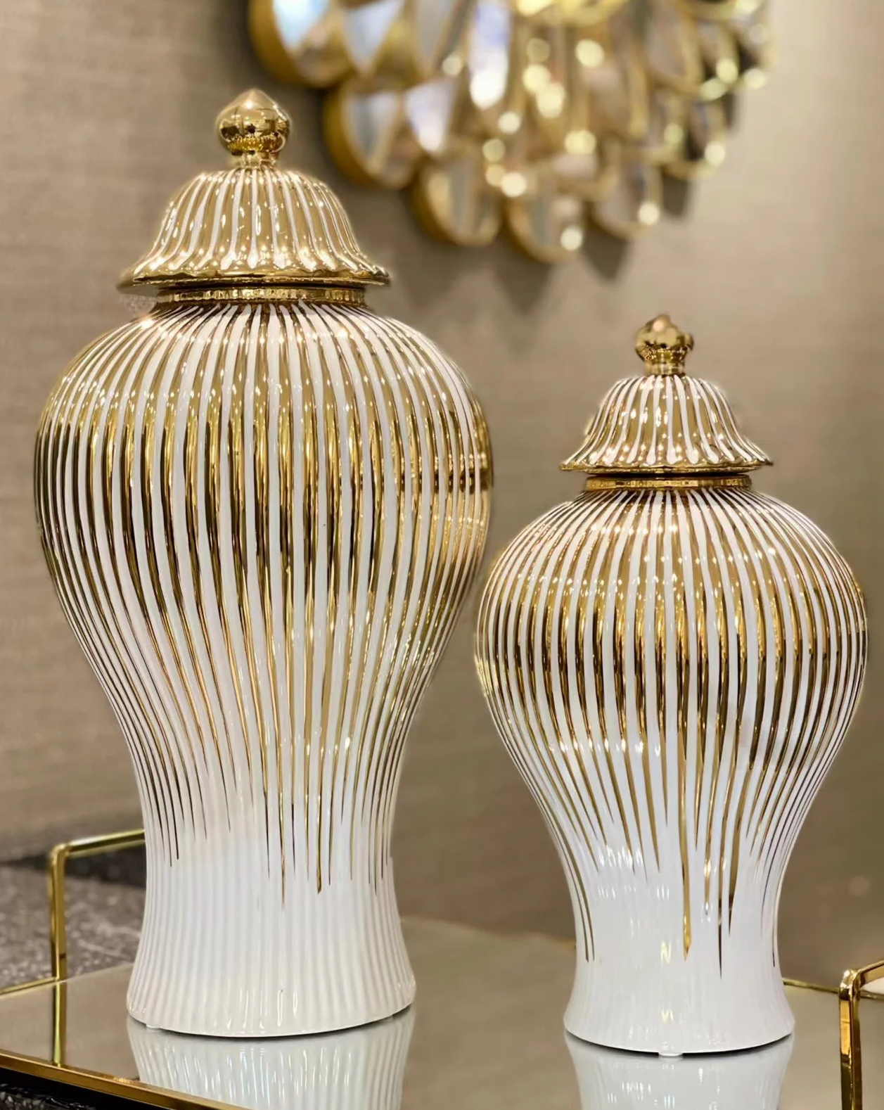 Vasos em cerâmica com tampa Luxo - 03 Modelos