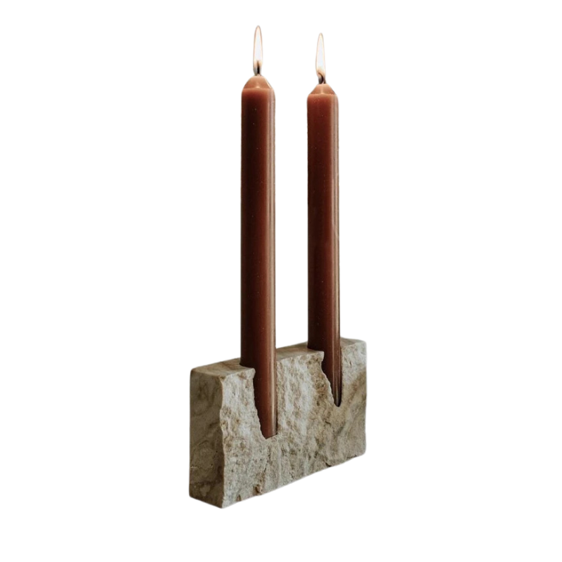 Porta Velas Travertino - 02 Modelos