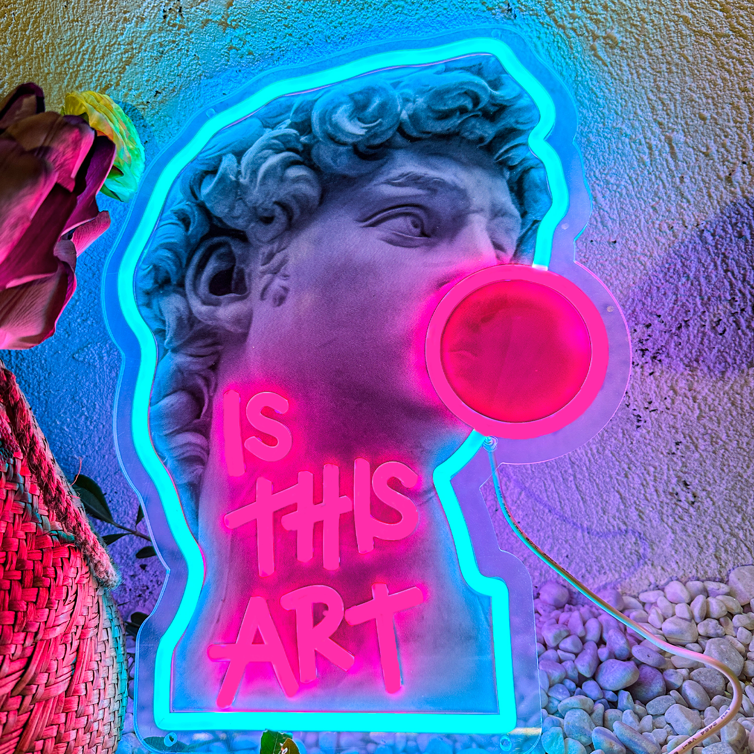 Neon contemporâneo David Is This Art