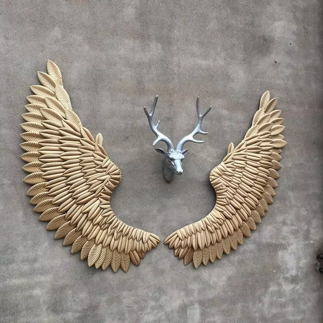 Escultura de parede Wings - 100cmx40cm em metal