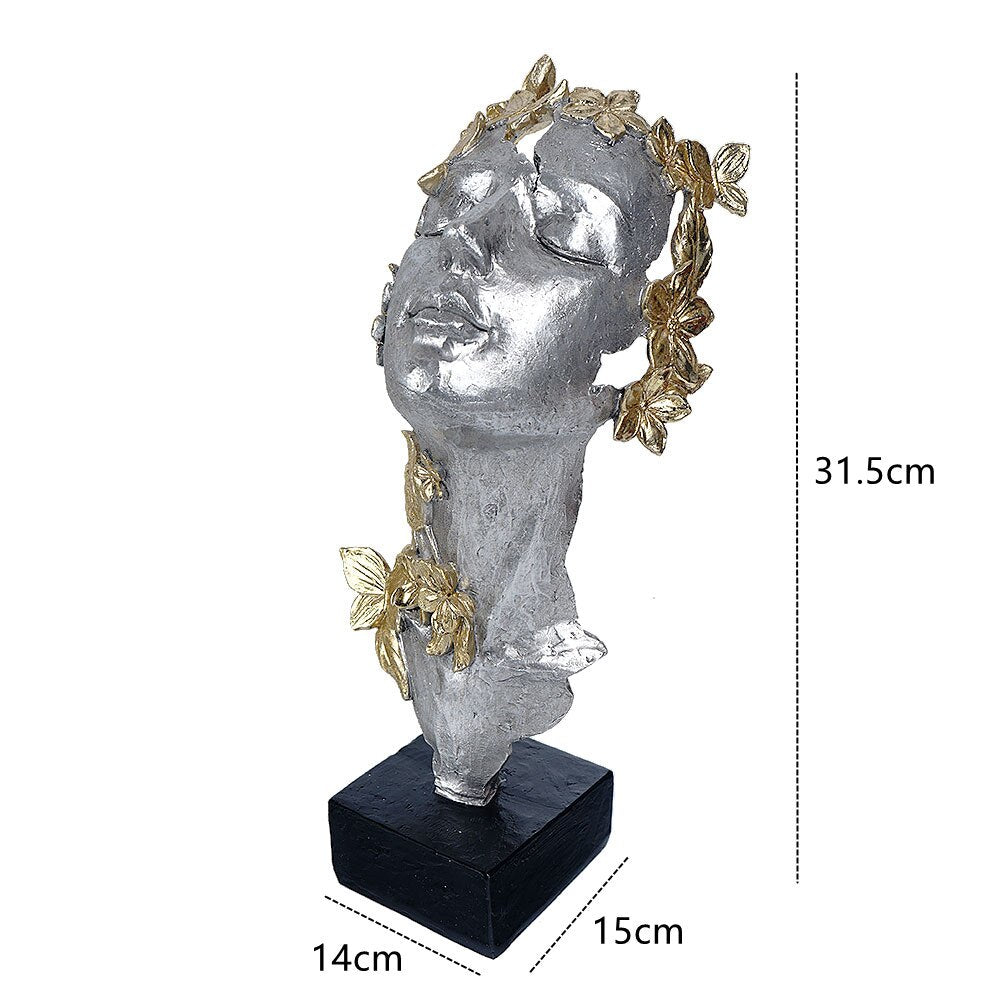 Esculturas decorativas Fantasy - Rosto com flores