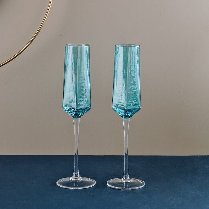 Jogo taças em vidro Diamante Azul - 2,4 ou 6pcs