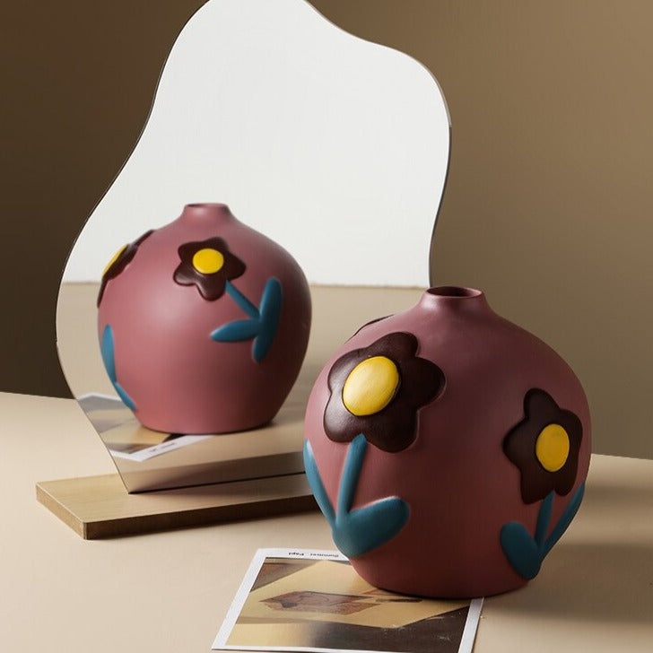 Vasos em cerâmica Spring - pintados a mão