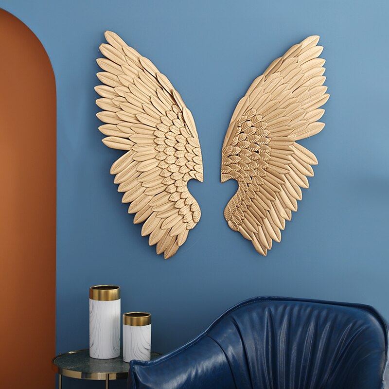 Escultura de parede Wings - em metal