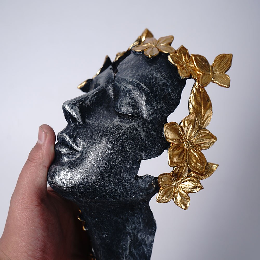 Esculturas decorativas Fantasy - Rosto com flores