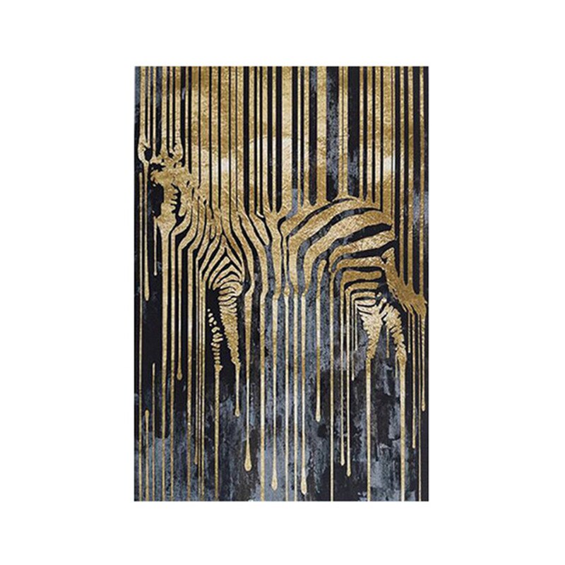 Tela Zebra abstrata gold - Impressão em Canvas