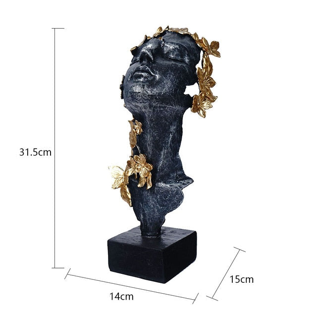Esculturas decorativas Fantasy - Rosto com flores