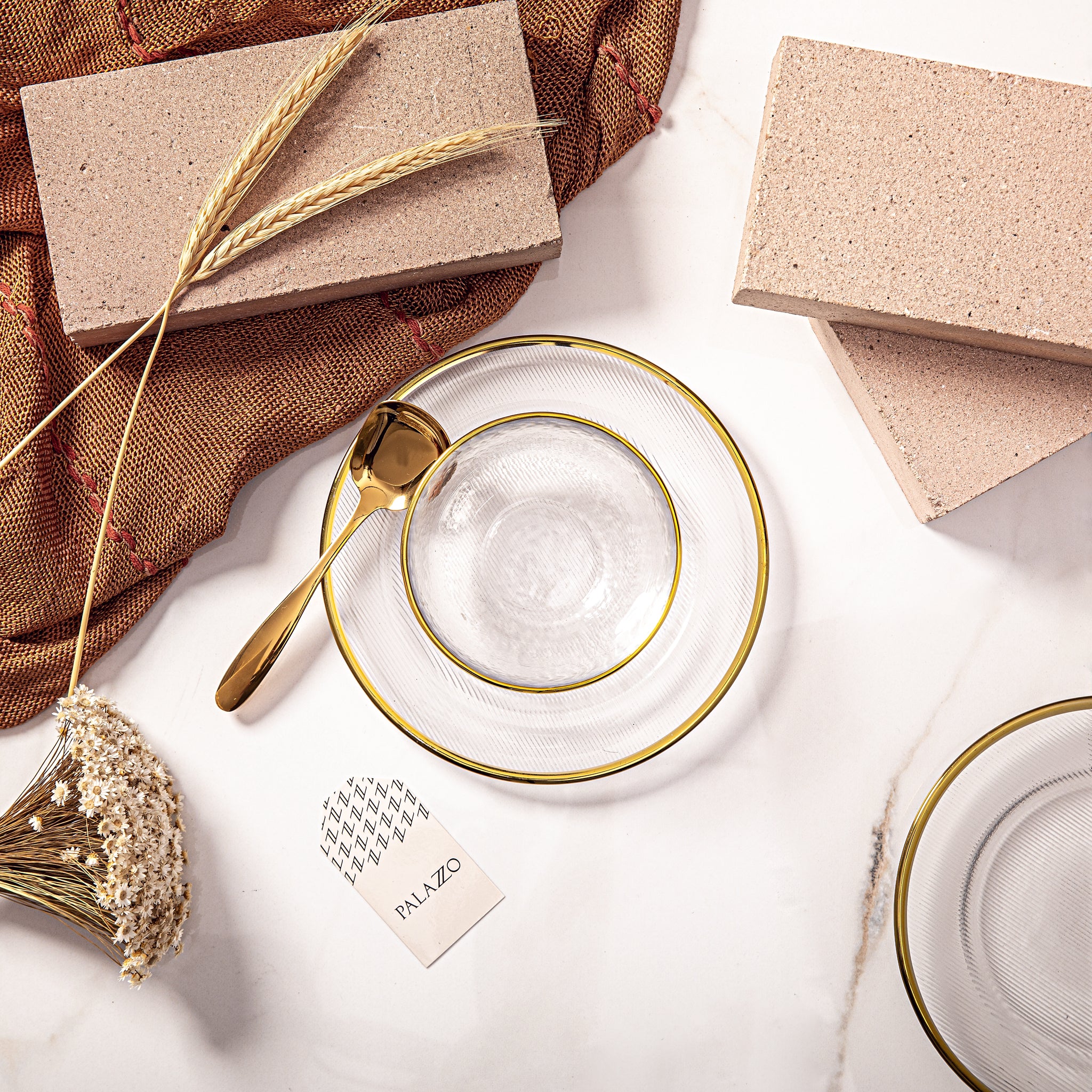 Prato Gold Hammer - *vidro canelado