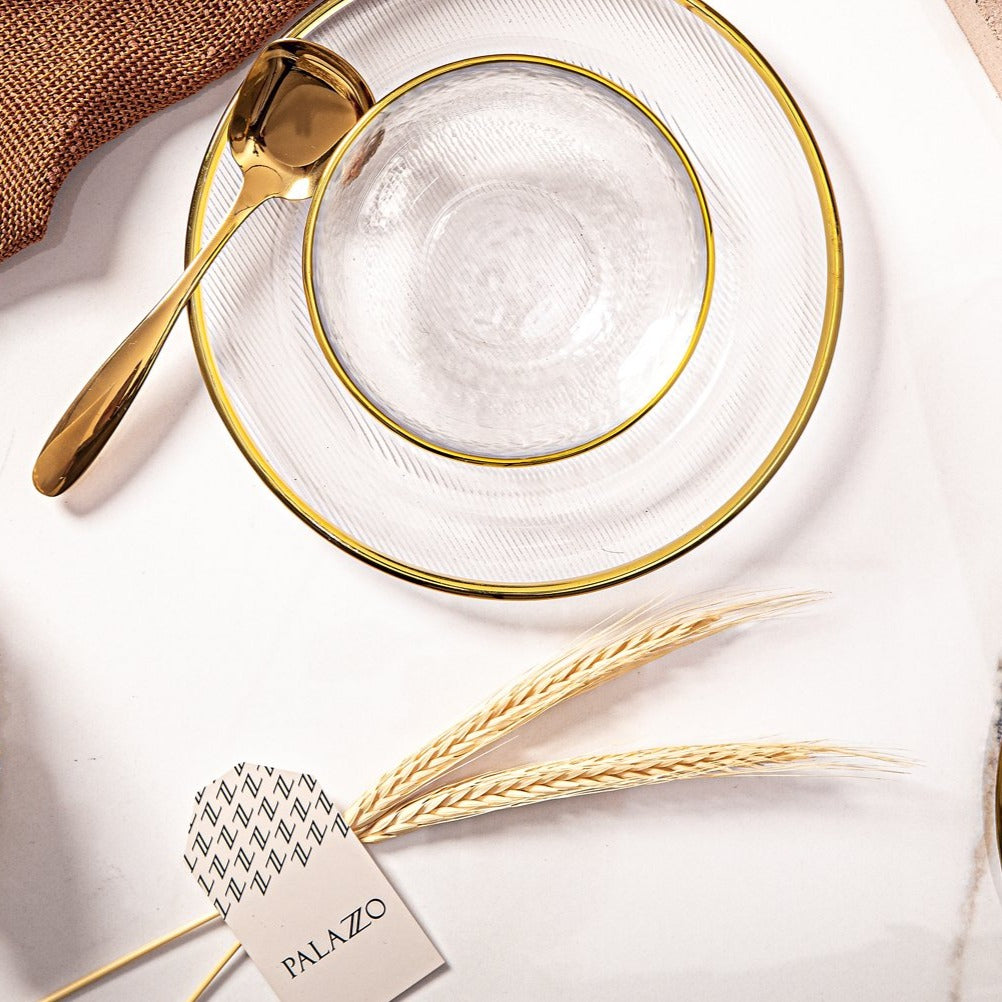 Prato Gold Hammer - *vidro canelado