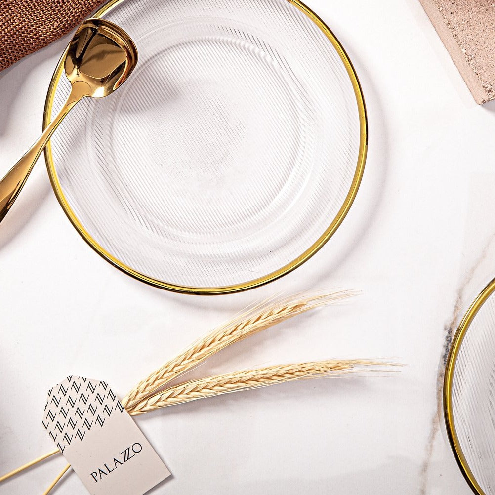 Prato Gold Hammer - *vidro canelado