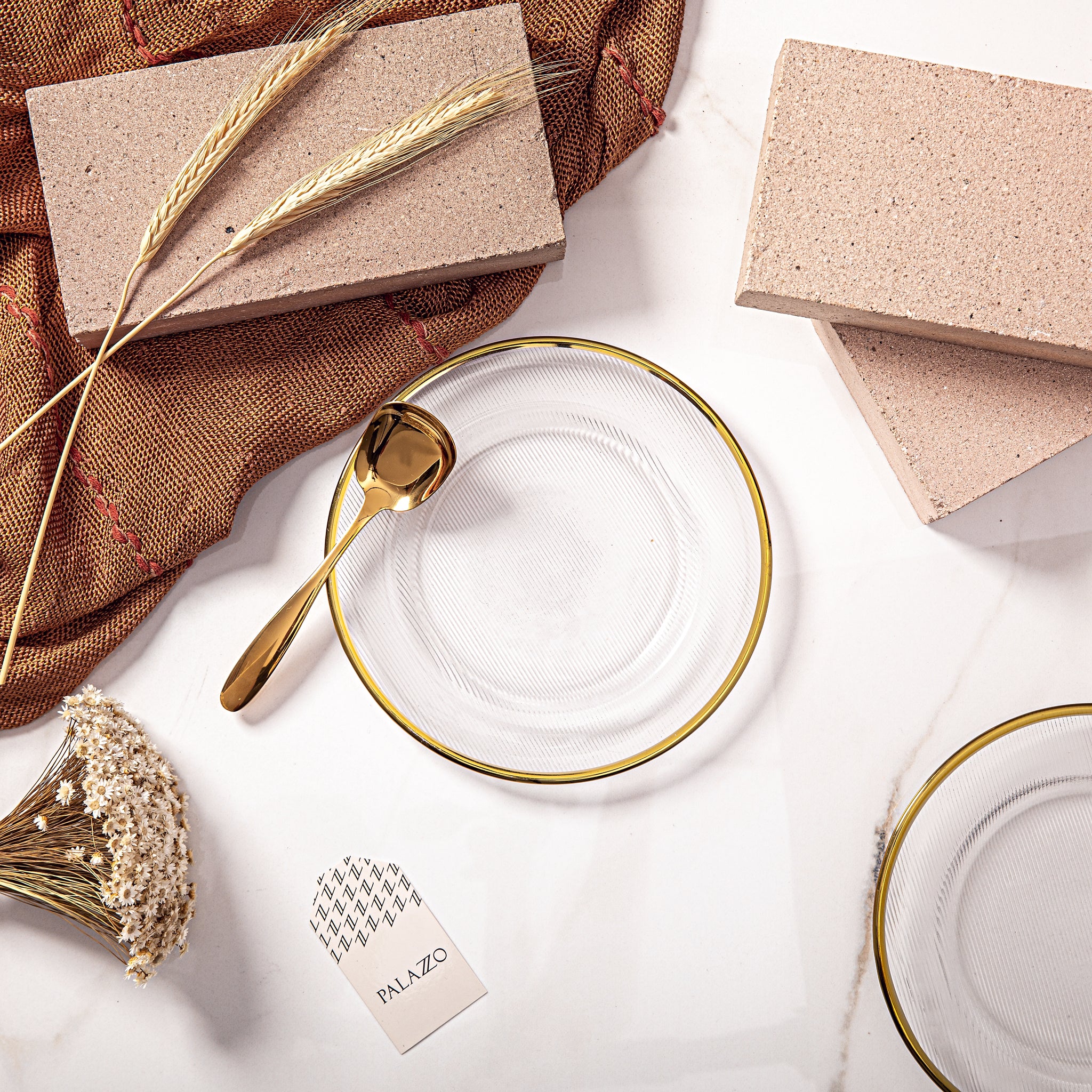 Prato Gold Hammer - *vidro canelado