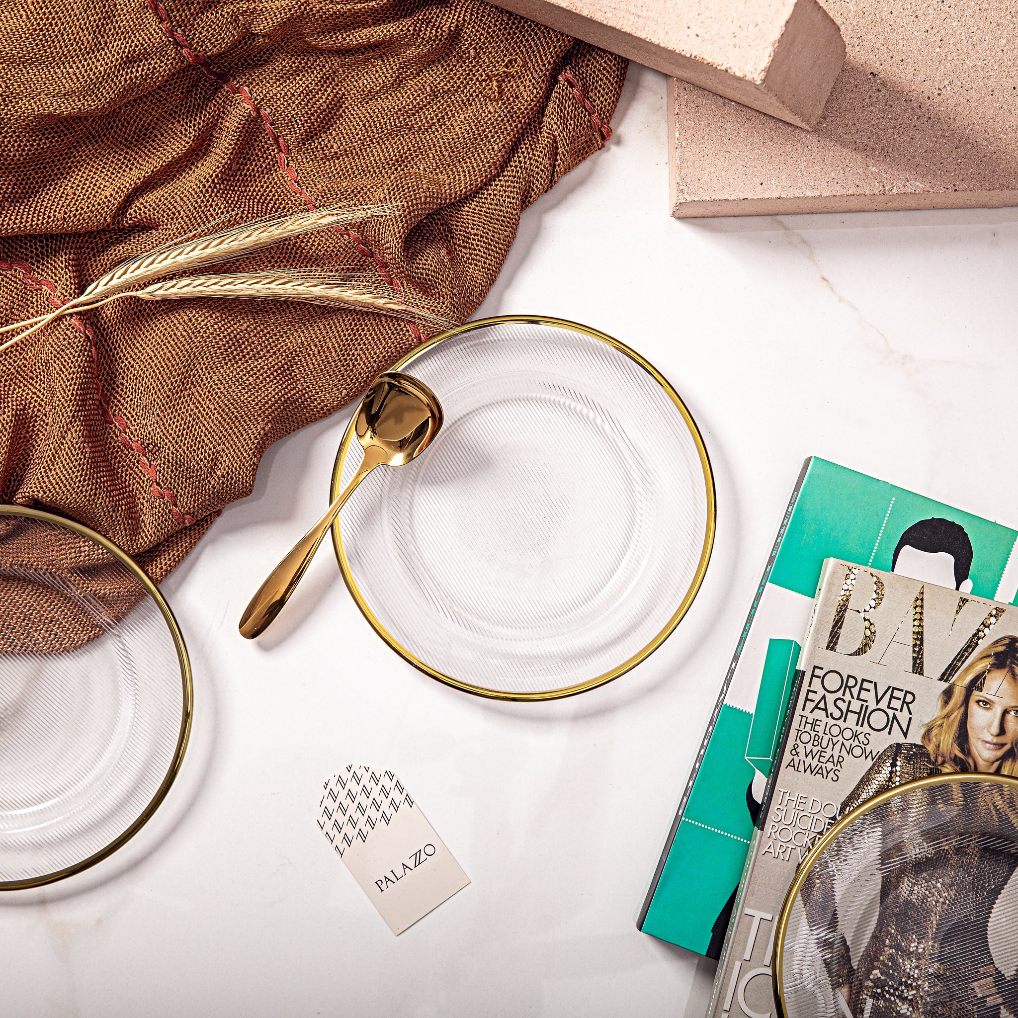 Prato Gold Hammer - *vidro canelado