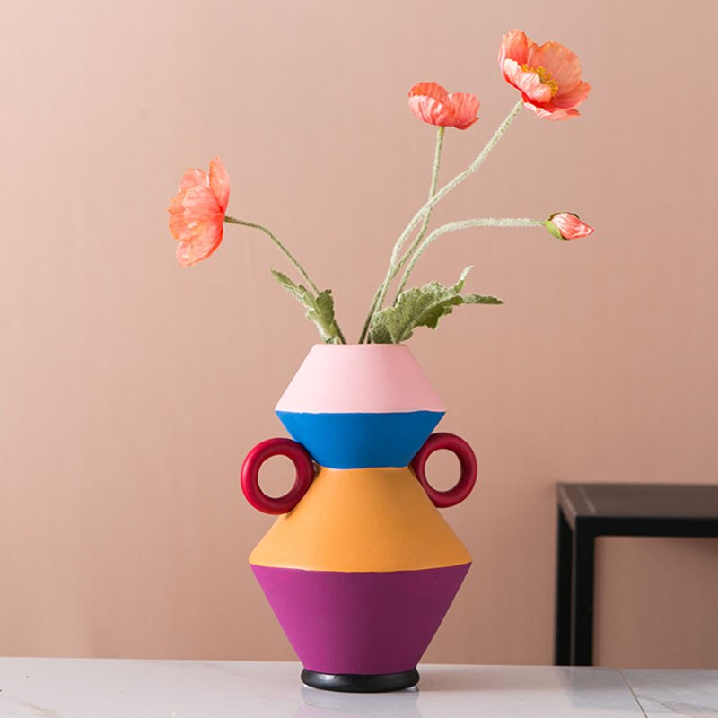 Vasos Artesão Cores - pintados a mão