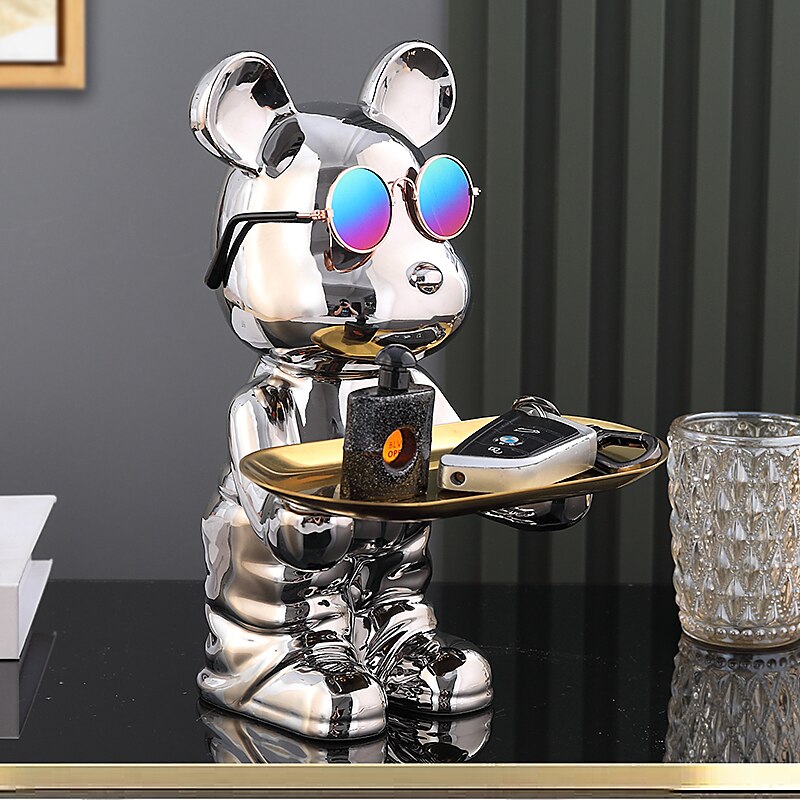 Escultura Porta-chaves Urso descolado - design moderno