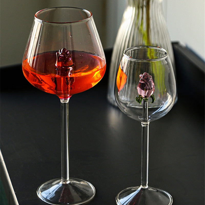 Taças Rosa de vidro - Individual ou Jogo 2pcs