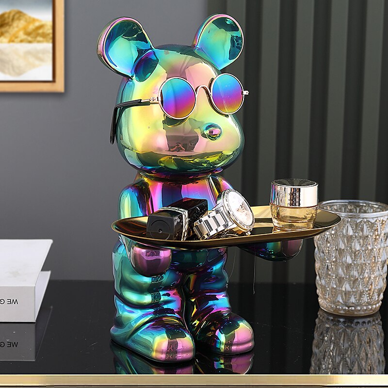 Escultura Porta-chaves Urso descolado - design moderno