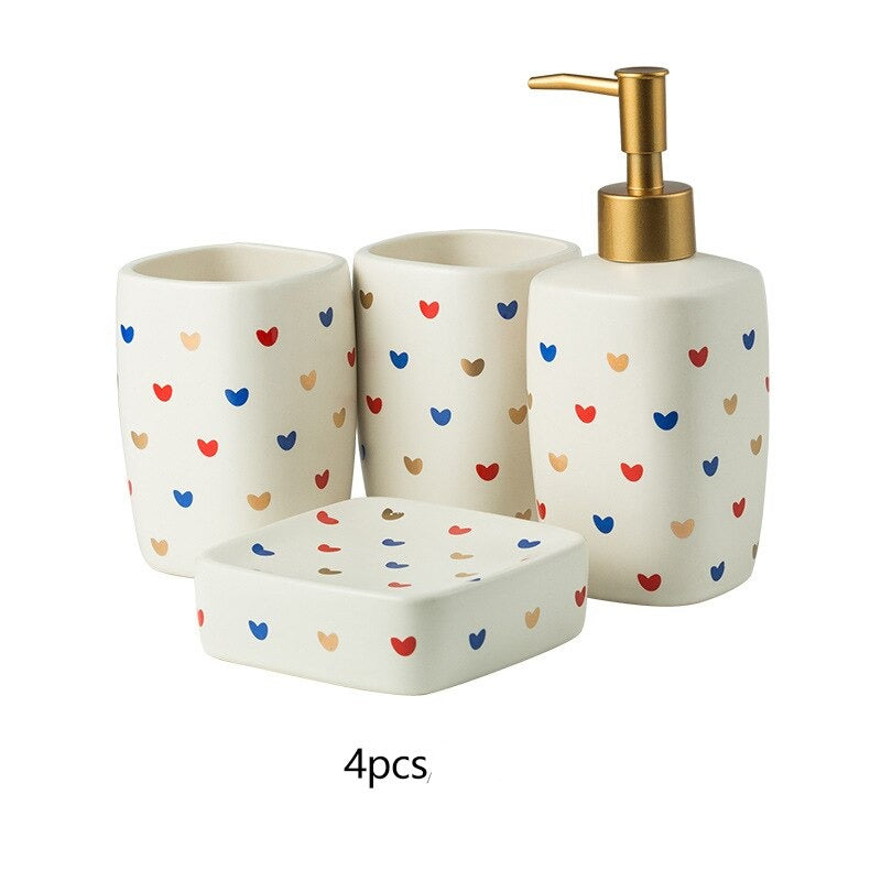 Acessórios para banheiro Hearts - em cerâmica