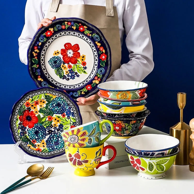 Louças em cerâmica pintada a mão Bellagio