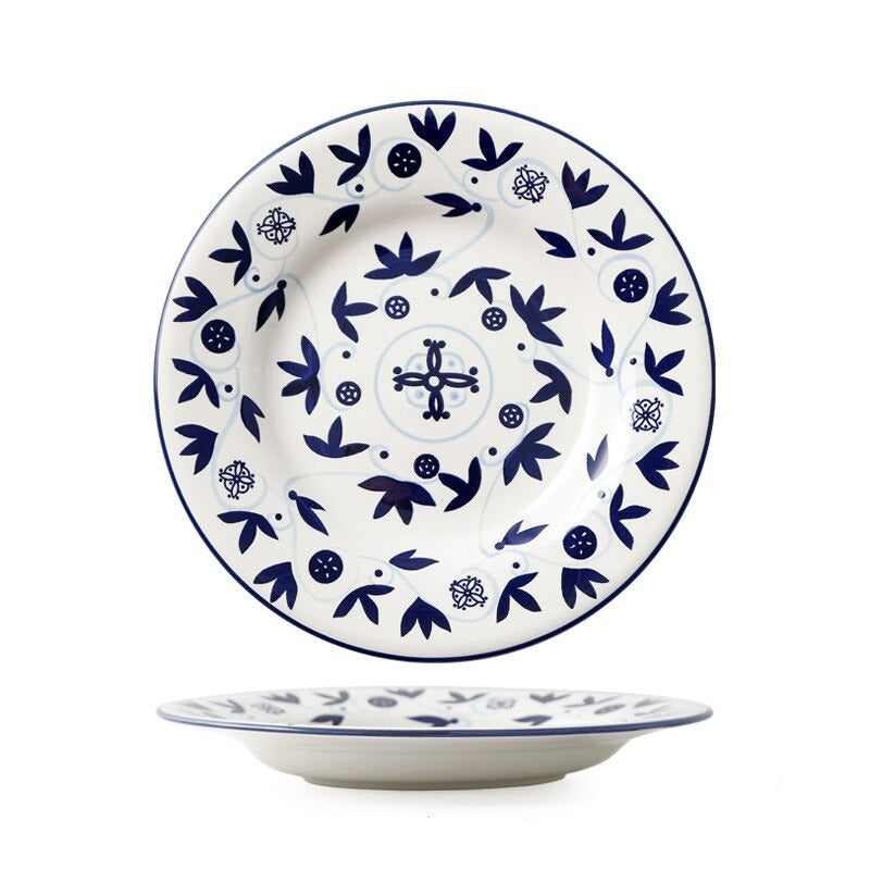 Pratos em cerâmica pintada a mão Dolce - 21.5cm(diâmetro)