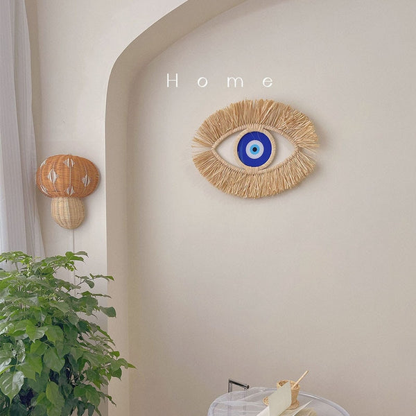 Decorativo marroquino Olho Grego - em palha natural