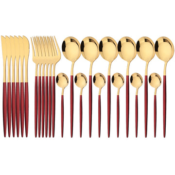 Jogo 24pcs Talheres slim - tons de Natal clássicos