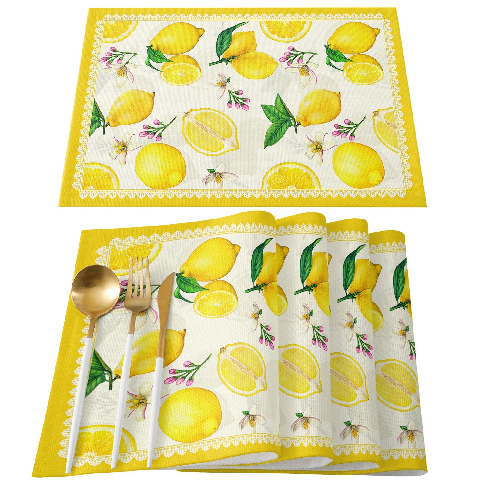 Jogo Americano limão siciliano - Jogo 4 ou 6pcs