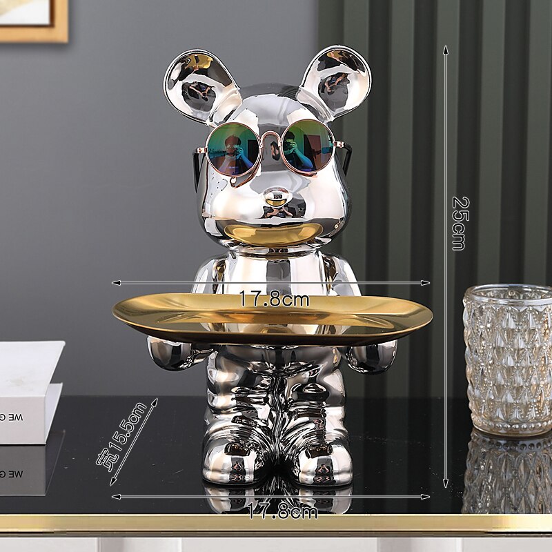 Escultura Porta-chaves Urso descolado - design moderno