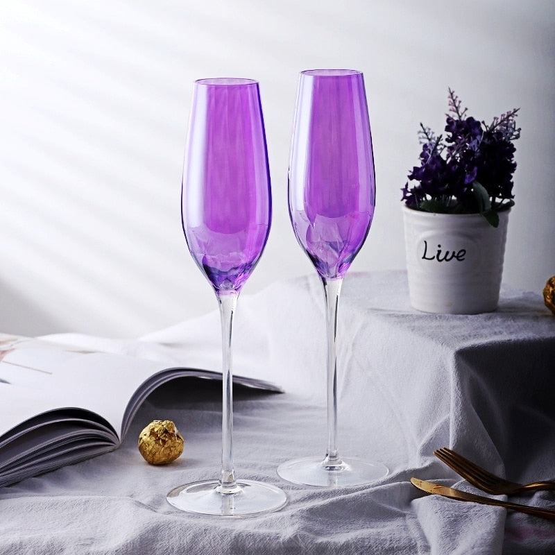 Taças em cristal perolizado Purple - Jogo 2pcs