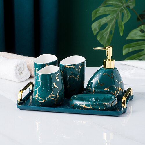 Acessórios para banheiro Marmorizado - 03 Cores