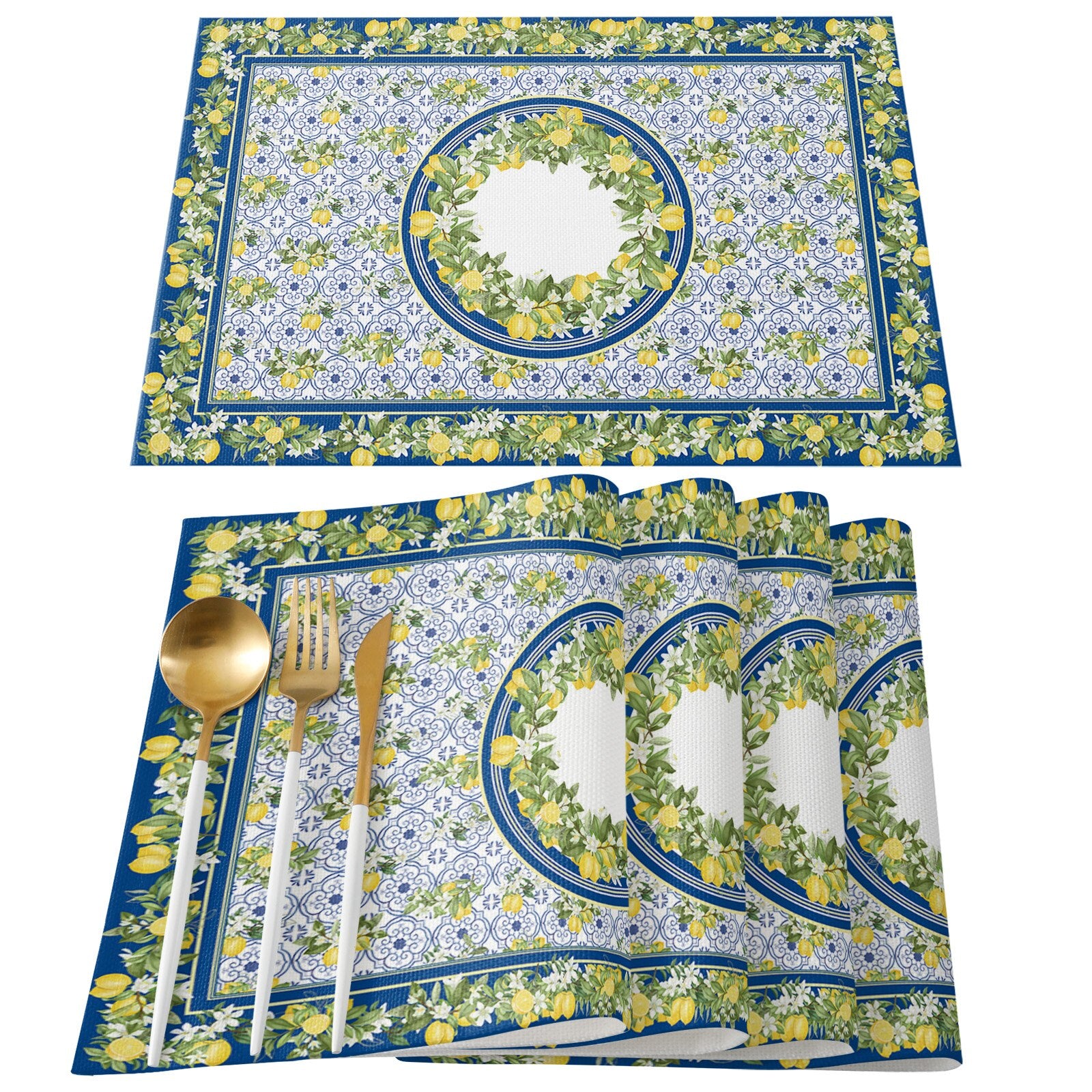 Jogo Americano limão siciliano - Jogo 4 ou 6pcs