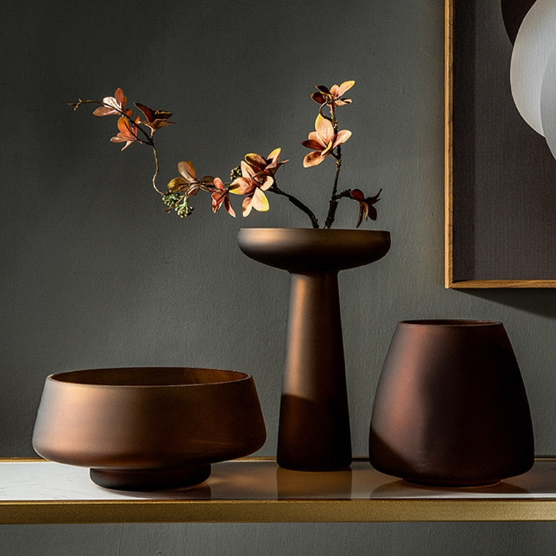 Vasos Nordic - em vidro congelado