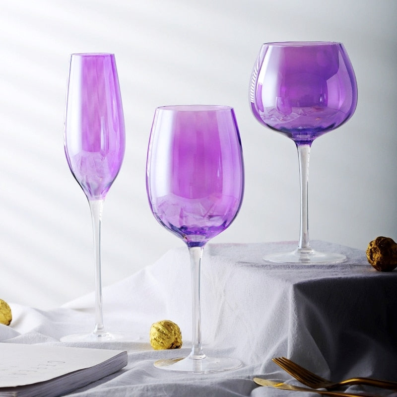 Taças em cristal perolizado Purple - Jogo 2pcs