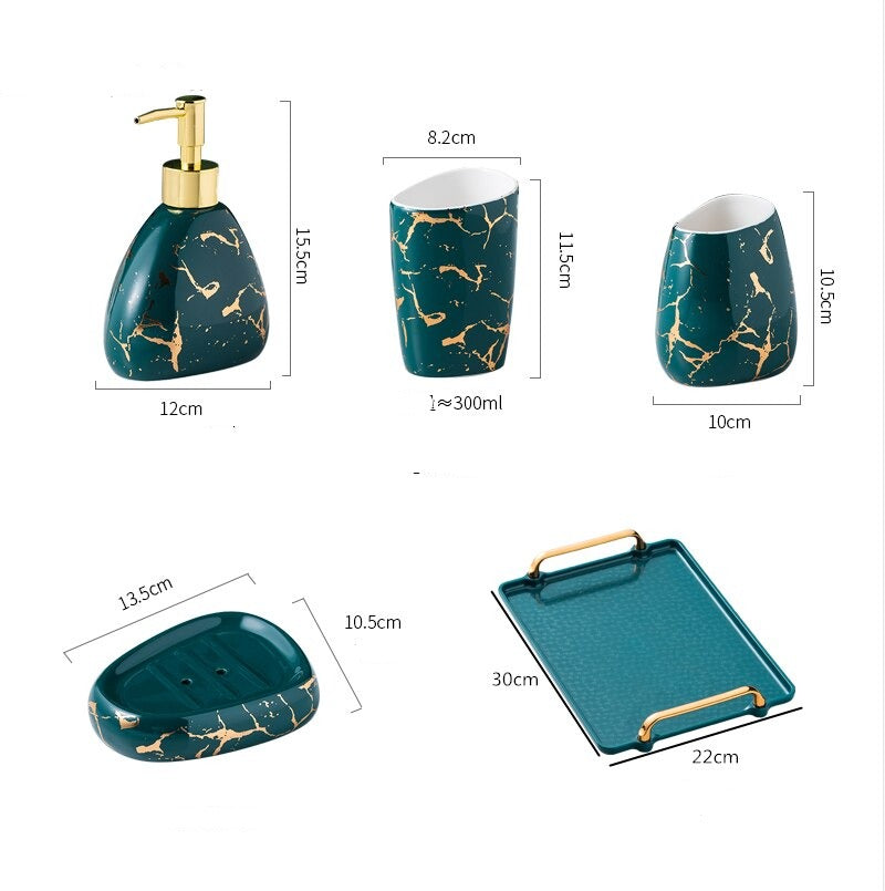 Acessórios para banheiro Marmorizado - 03 Cores