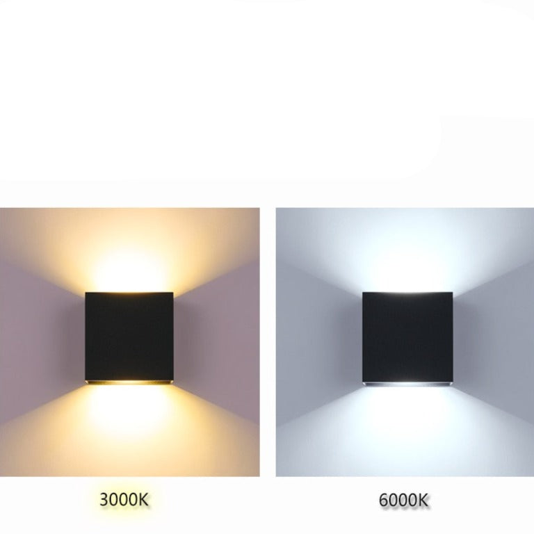 Arandela em alumínio 10cmx10cm