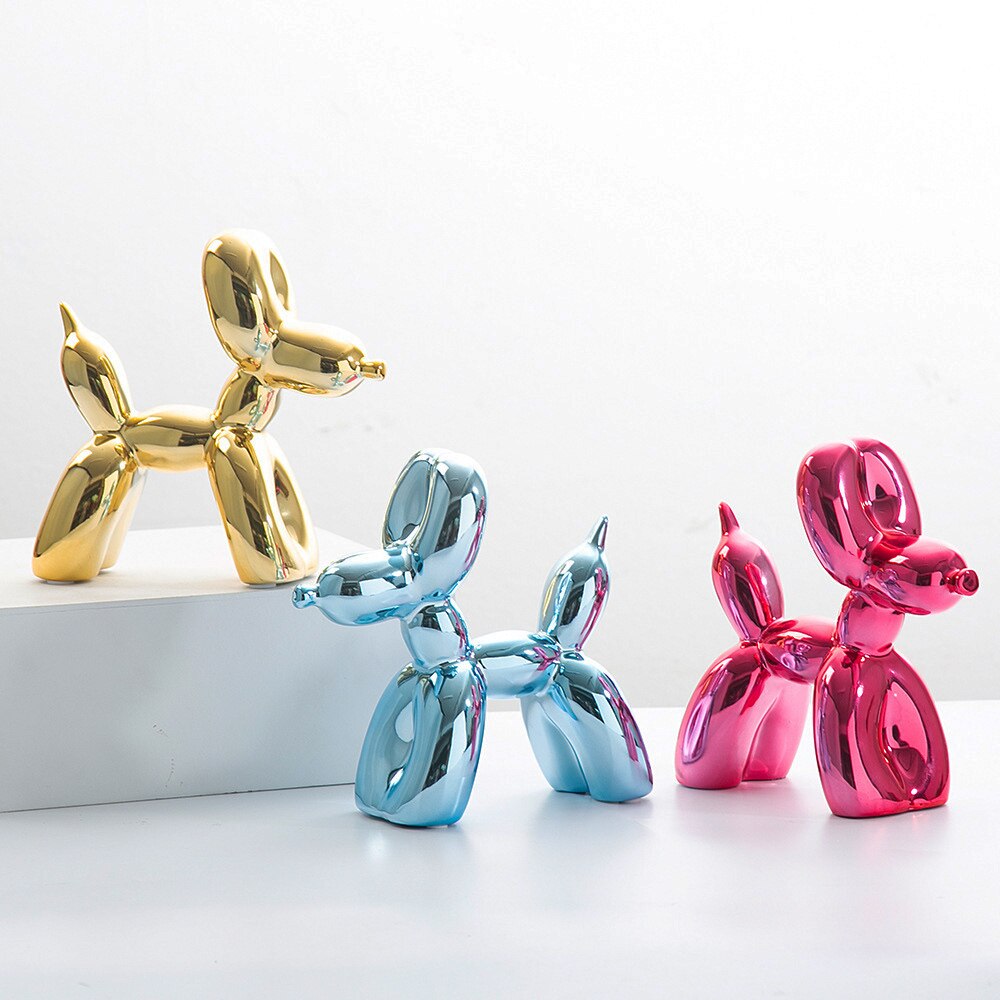 Escultura Puppy Sweet Colors - em resina galvanizada