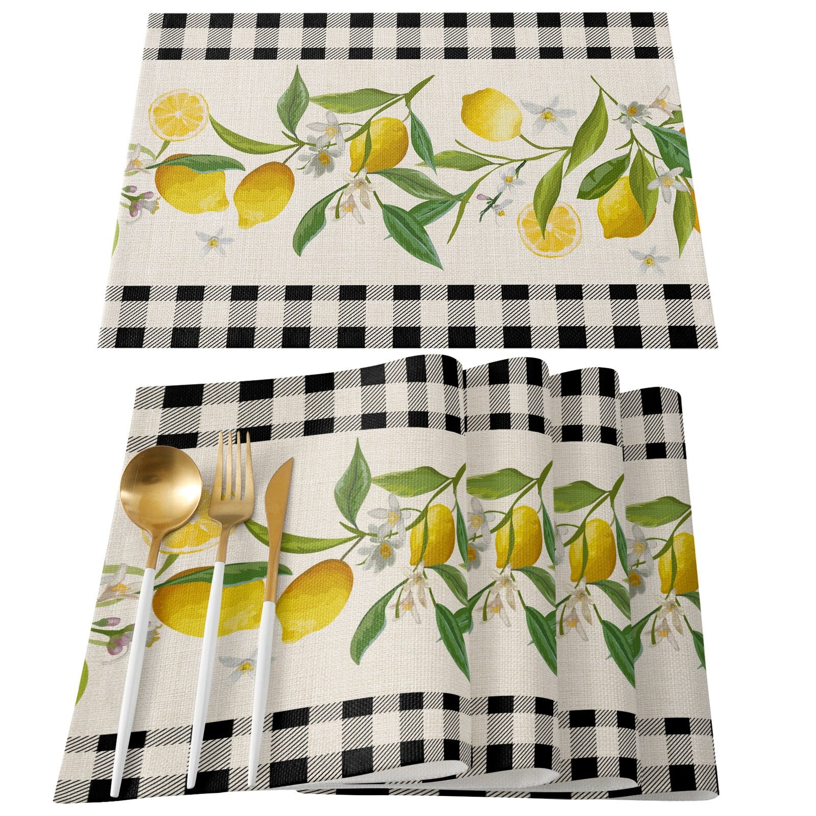 Jogo Americano limão siciliano - Jogo 4 ou 6pcs